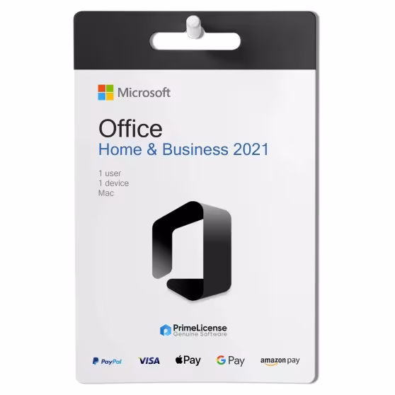 Clé produit authentique pour licence à vie de Microsoft Office 2021 Home & Business Mac