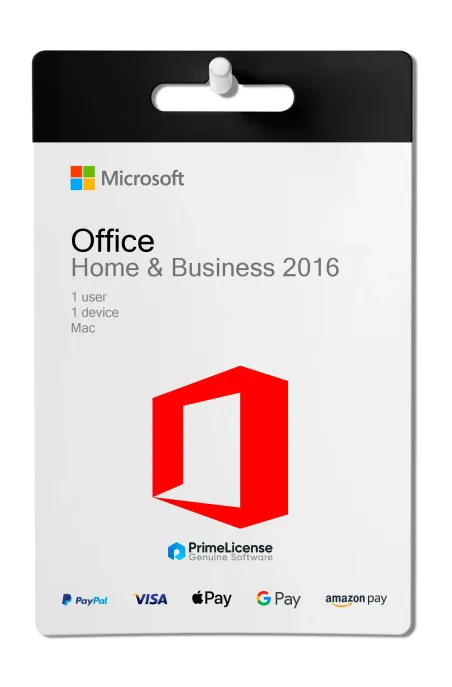 Clé produit authentique pour licence à vie de Microsoft Office 2016 Home & Business Mac