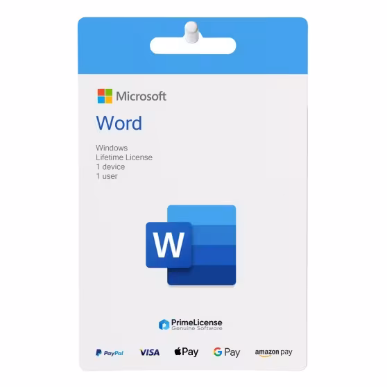 Clé produit authentique pour licence à vie de Microsoft Word