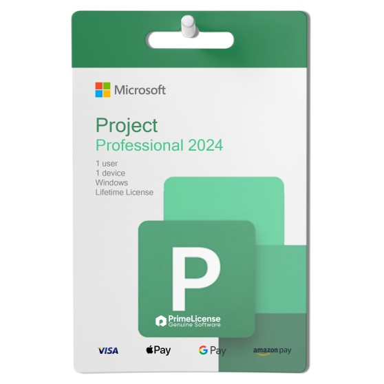 Clé produit authentique pour licence à vie de Microsoft Project Professional 2024 BIND