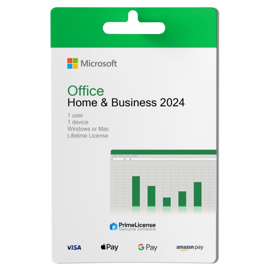 Genuine product key for lifetime license of Microsoft Office 2024 Home & Business Mac