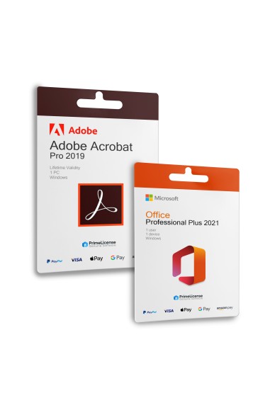 Adobe Acrobat 2019 + Office Professional Plus 2021 - Original Software Licences