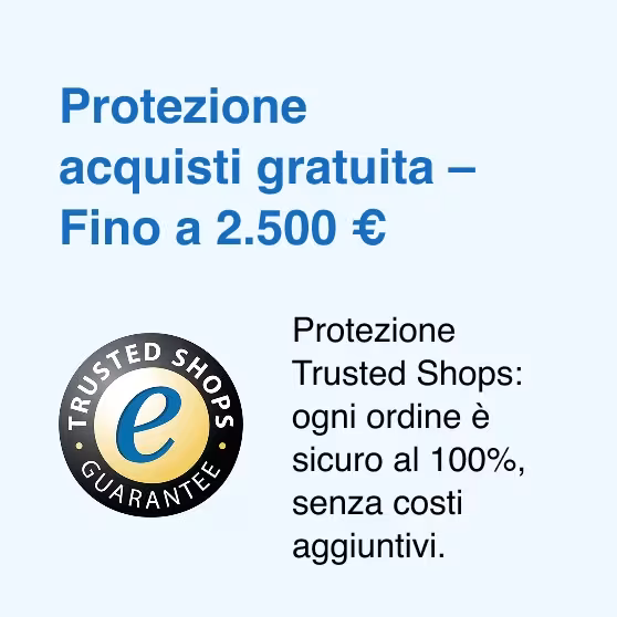 Il tuo acquisto con PrimeLicense è protetto da Trusted Shops fino a €2.500