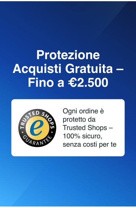 Il tuo acquisto con PrimeLicense è protetto da Trusted Shops fino a €2.500