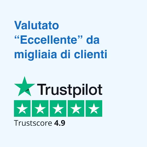 PrimeLicense ha un’eccellente valutazione clienti di 4,9 su 5 su Trustpilot