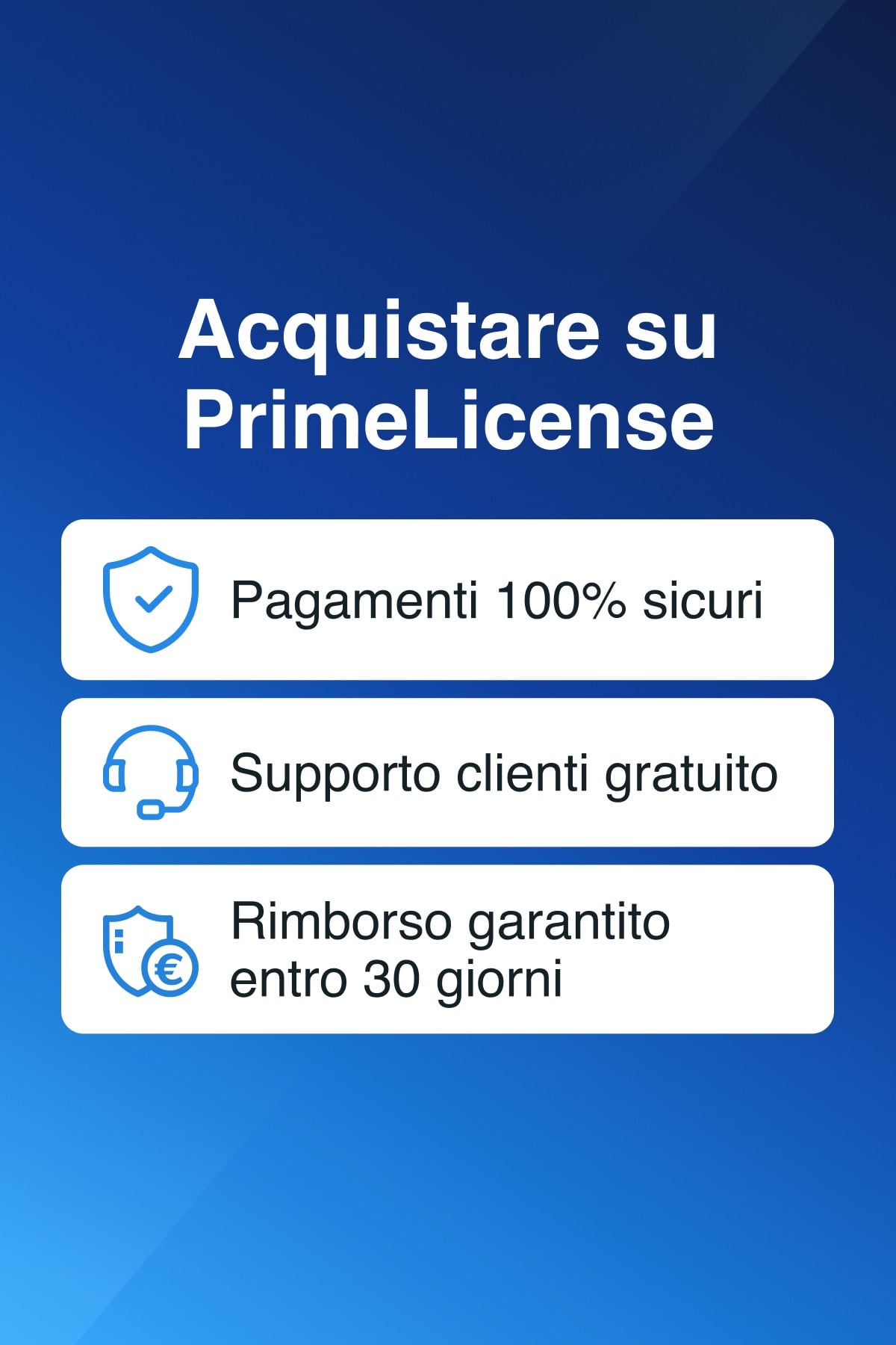 PrimeLicense ha un’eccellente valutazione clienti di 4,9 su 5 su Trustpilot
