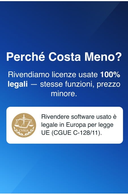 Vendiamo licenze software originali usate al 100%, conformi alla normativa dell’UE